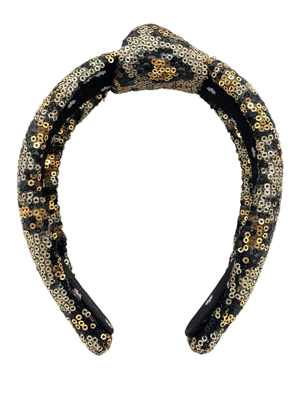 Lele Sadoughi Leopard Sequined Knotted Headband